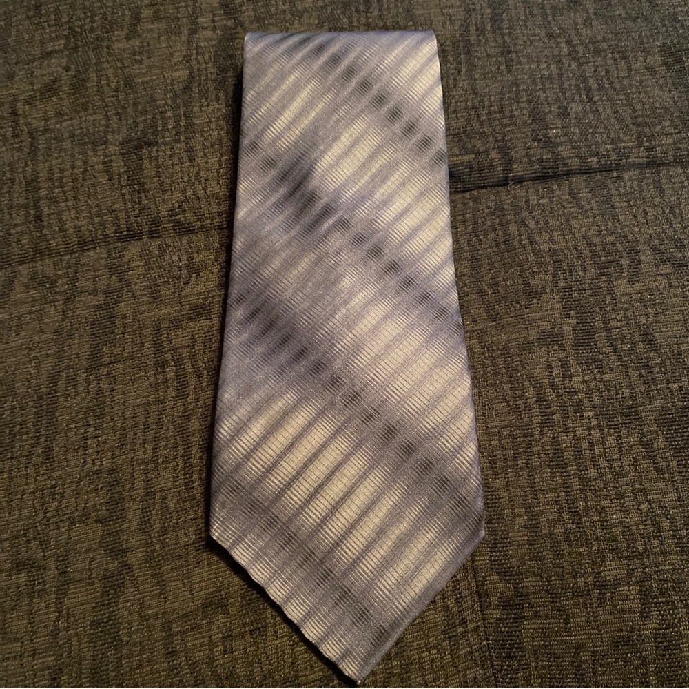 Calvin Klein Tie -  Grey Silk Necktie - Men's Classic